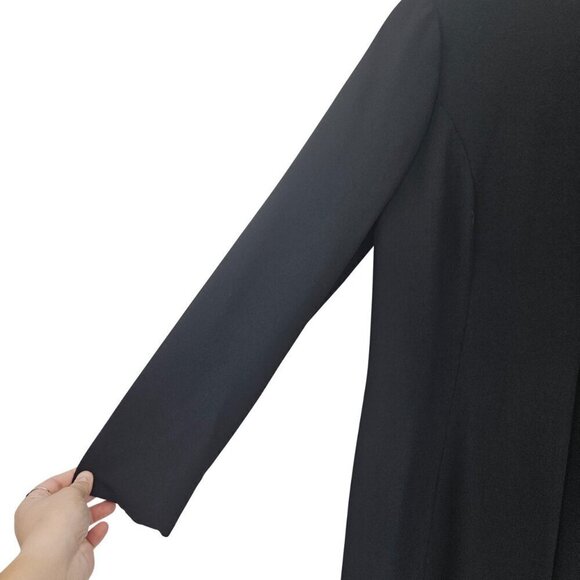 Les Copains Longline One Button Jacket Black Women’s Size 44 U.S. 8 Minimalist - Picture 4 of 9